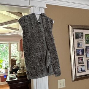 Fuzzy vest with hood